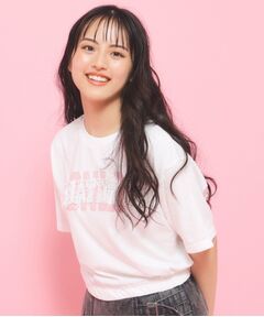 【130cmあり】バルーンデニムロゴTシャツ