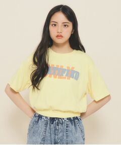 【130cmあり】バルーンデニムロゴTシャツ