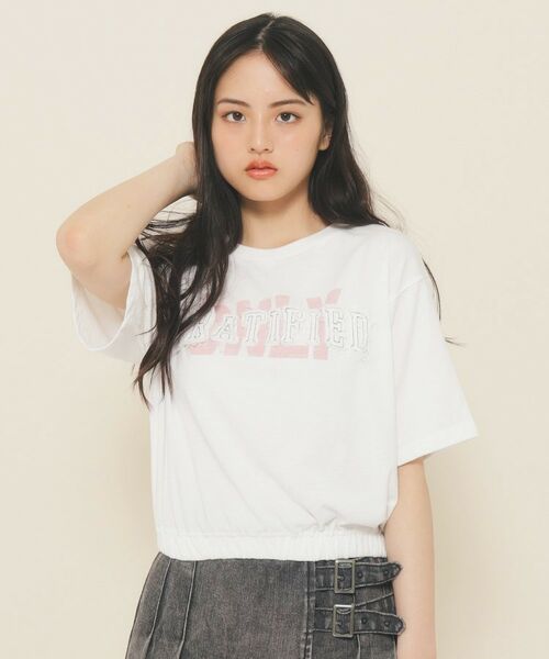 PINK-latte / ピンク ラテ Tシャツ | 【130cmあり】バルーンデニムロゴTシャツ | 詳細1