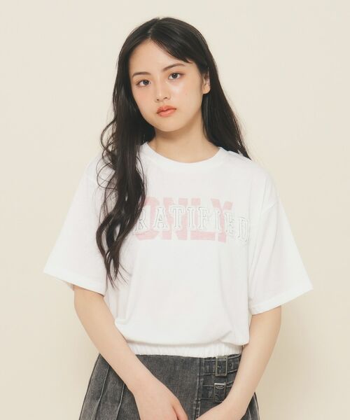 PINK-latte / ピンク ラテ Tシャツ | 【130cmあり】バルーンデニムロゴTシャツ | 詳細3