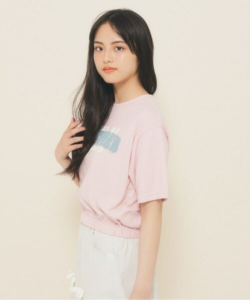 PINK-latte / ピンク ラテ Tシャツ | 【130cmあり】バルーンデニムロゴTシャツ | 詳細9