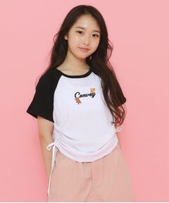 サイドドロストクマプリントTシャツ