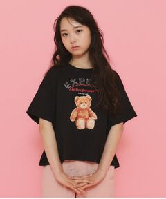 ラインストーン付きクマTシャツ