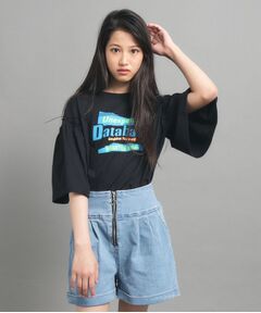 【130cmあり】ミニフリル付きボリューム袖Tシャツ