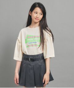 【130cmあり】ミニフリル付きボリューム袖Tシャツ