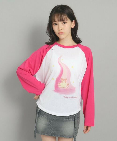 PINK-latte / ピンク ラテ Tシャツ | 【130cmあり】ラグランプリントロンT | 詳細13