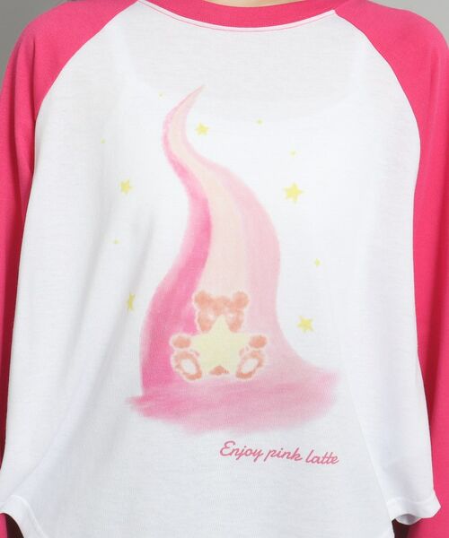 PINK-latte / ピンク ラテ Tシャツ | 【130cmあり】ラグランプリントロンT | 詳細7