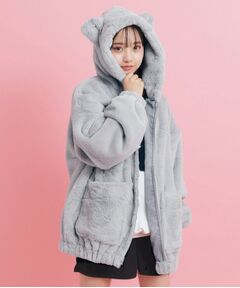 PINK-latte / ピンク ラテ レザーブルゾン・ジャケット | 【大人気/カラー追加あり】もふもふ エコファーブルゾン