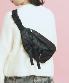 PINK-latte / ピンク ラテ メッセンジャーバッグ・ウエストポーチ | ダブルポケットリボン付きウエストバッグ