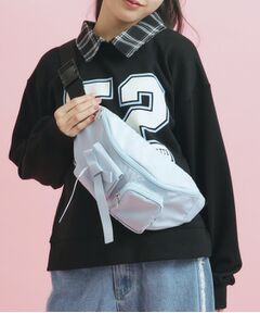 PINK-latte / ピンク ラテ メッセンジャーバッグ・ウエストポーチ | ダブルポケットリボン付きウエストバッグ