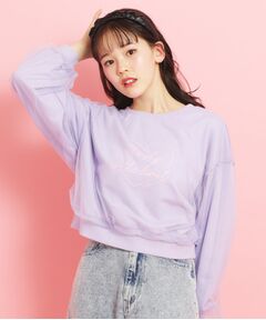 PINK-latte / ピンク ラテ スウェット | ミニ裏毛 チュールスウェット