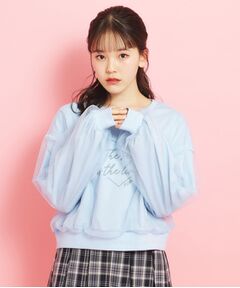 PINK-latte / ピンク ラテ スウェット | ミニ裏毛 チュールスウェット