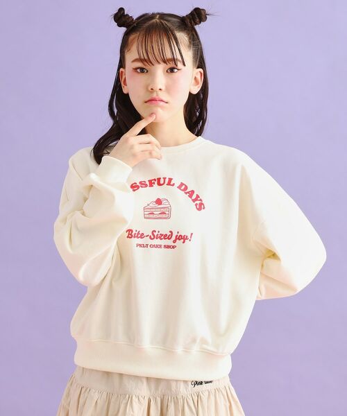 PINK-latte/ピンク ラテ 裏毛スウィーツプルオーバー アイボリー(004) 14(140cm) PINK-latte/ピンク ラテ 裏毛スウィーツプルオーバー アイボリー(004) 14(140cm)