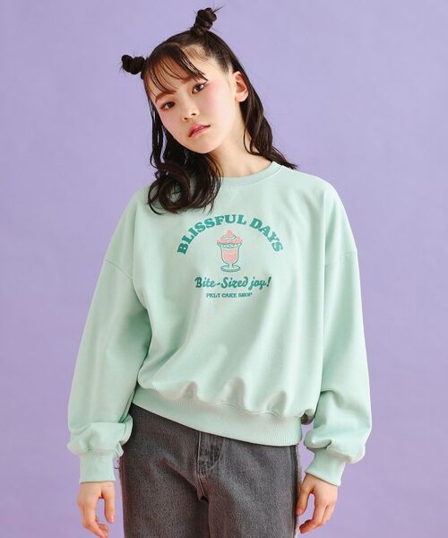 PINK-latte / ピンク ラテ カットソー | 裏毛スウィーツプルオーバー(ミントグリーン(021))