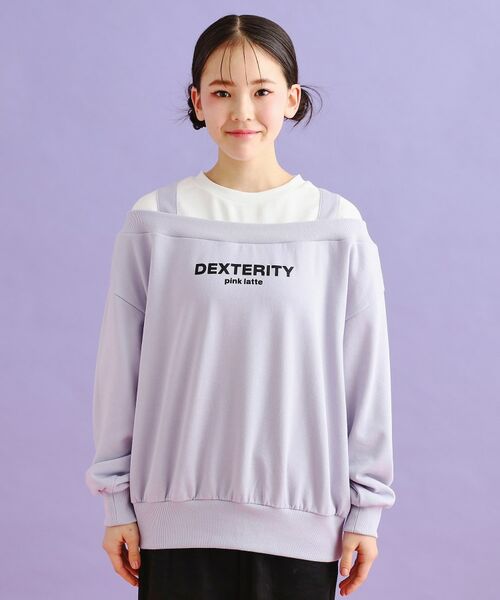 PINK-latte / ピンク ラテ カットソー | ミニ裏毛レイヤードプルオーバー | 詳細1
