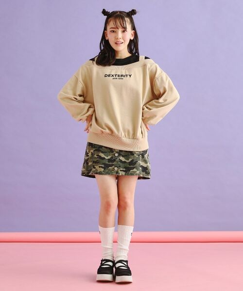 PINK-latte / ピンク ラテ カットソー | ミニ裏毛レイヤードプルオーバー | 詳細13