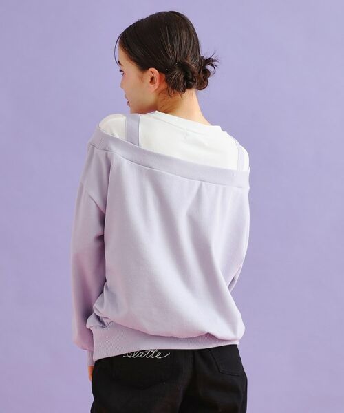 PINK-latte / ピンク ラテ カットソー | ミニ裏毛レイヤードプルオーバー | 詳細15