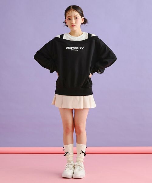 PINK-latte / ピンク ラテ カットソー | ミニ裏毛レイヤードプルオーバー | 詳細9