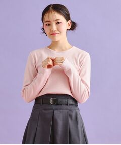 PINK-latte / ピンク ラテ カットソー | シンプルテレコ長袖プルオーバー