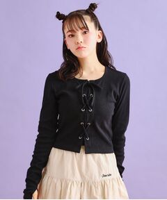 PINK-latte / ピンク ラテ カットソー | レースアップテレコプルオーバー