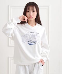 PINK-latte / ピンク ラテ カットソー | ミニ裏毛エリ付きプルオーバー