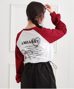 PINK-latte / ピンク ラテ カットソー | スプレープリントラグランロンT