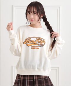 PINK-latte / ピンク ラテ カットソー | ミニ裏かすれプリントプルオーバー