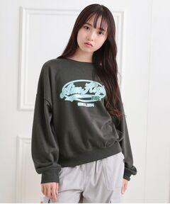 PINK-latte / ピンク ラテ カットソー | ミニ裏かすれプリントプルオーバー