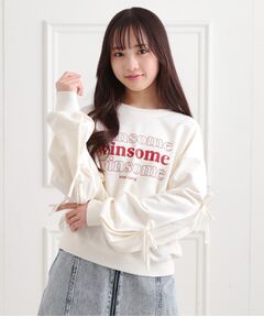 PINK-latte / ピンク ラテ カットソー | ミニ裏毛リボンプルオーバー