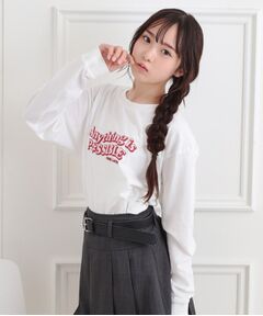 PINK-latte / ピンク ラテ カットソー | ロゴ発砲プリントロンT