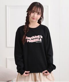 PINK-latte / ピンク ラテ カットソー | ロゴ発砲プリントロンT