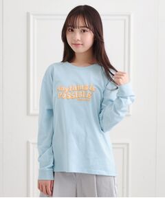 PINK-latte / ピンク ラテ カットソー | ロゴ発砲プリントロンT