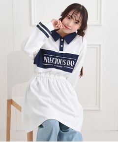 PINK-latte / ピンク ラテ ワンピース | ミニ裏エリ付きドロストワンピース