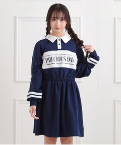 PINK-latte / ピンク ラテ ワンピース | ミニ裏エリ付きドロストワンピース