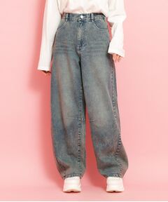 PINK-latte / ピンク ラテ デニムパンツ | バレルレッグデニム