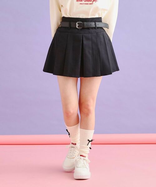 PINK-latte / ピンク ラテ ミニ・ひざ丈スカート | ベルト付きプリーツスカート | 詳細12