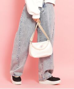 PINK-latte / ピンク ラテ ショルダーバッグ | フェイクパール付きハンドルショルダー