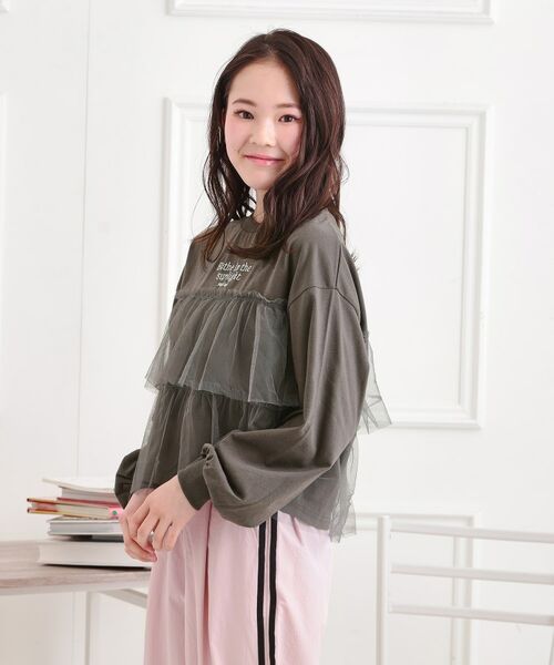 PINK-latte / ピンク ラテ カットソー | チュールドッキングロンT | 詳細11