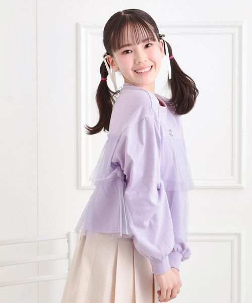 PINK-latte / ピンク ラテ カットソー | チュールドッキングロンT | 詳細15