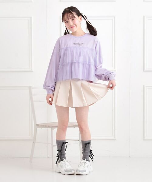 PINK-latte / ピンク ラテ カットソー | チュールドッキングロンT | 詳細16