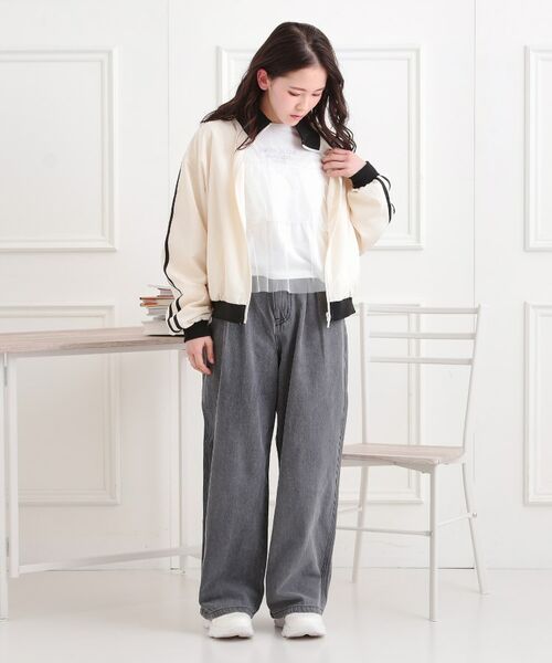 PINK-latte / ピンク ラテ カットソー | チュールドッキングロンT | 詳細9