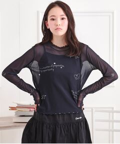 PINK-latte / ピンク ラテ カットソー | 【セットアイテム】プリントシアープルオーバー＋キャミ