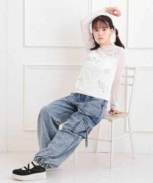 PINK-latte / ピンク ラテ カットソー | 【セットアイテム】プリントシアープルオーバー＋キャミ | 詳細10