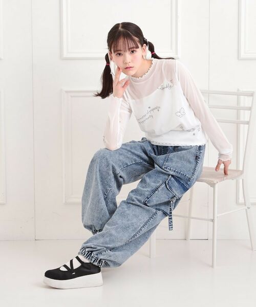 PINK-latte / ピンク ラテ カットソー | 【セットアイテム】プリントシアープルオーバー＋キャミ | 詳細11