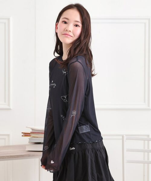 PINK-latte / ピンク ラテ カットソー | 【セットアイテム】プリントシアープルオーバー＋キャミ | 詳細13