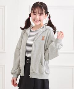 PINK-latte / ピンク ラテ パーカー | ミニ裏クマ刺繍ジップパーカ