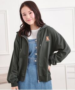 PINK-latte / ピンク ラテ パーカー | ミニ裏クマ刺繍ジップパーカ