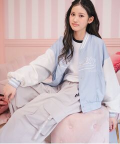 PINK-latte / ピンク ラテ レザーブルゾン・ジャケット | アップリケスタジャン