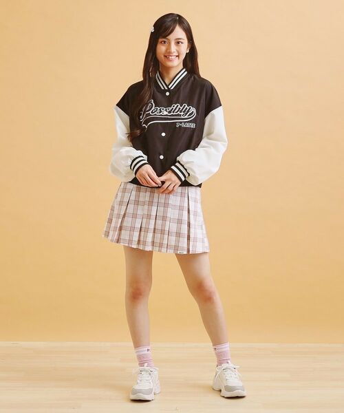 PINK-latte / ピンク ラテ レザーブルゾン・ジャケット | アップリケスタジャン | 詳細10