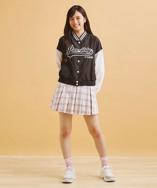 PINK-latte / ピンク ラテ レザーブルゾン・ジャケット | アップリケスタジャン | 詳細11